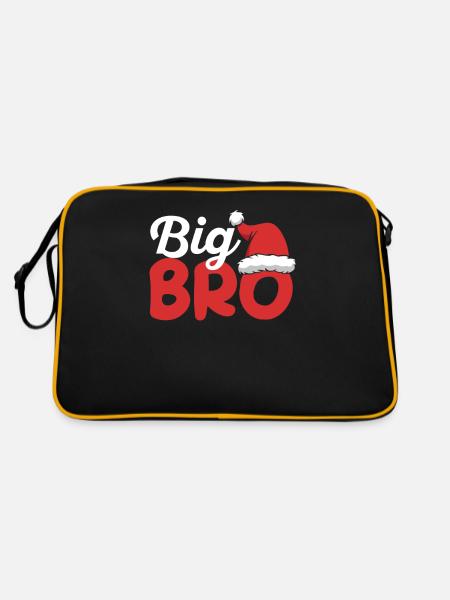 Big Bro Santa Brother Christmas Family Matching - Retro Bag - black/gold - Back