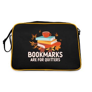 Bookmarks are funny for slackers - Retro Bag - black/gold - Back