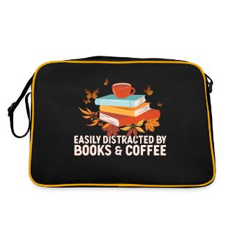 Facilement distrait par le café et les livres - Sac Retro - noir/or - Dos