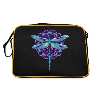 Mandala Animal Lover Insect Gift Dragonfly - Retro Bag - black/gold - Back