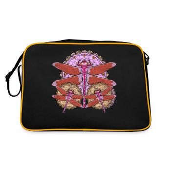 Dragonfly Lover Insect Gift Mandala Dragonfly - Sac Retro - noir/or - Dos