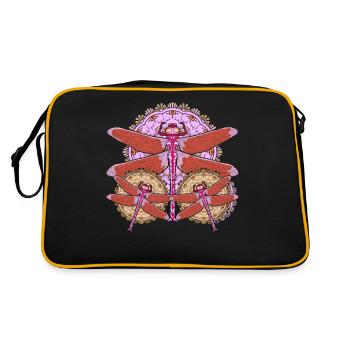 Animal Lover Mandala Insect Gift Animal Dragonfly - Retro Bag - black/gold - Back