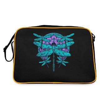 Animal Lover Cadeau Pretty Mandala Dragonfly - Sac Retro - noir/or - Dos