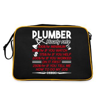 Plumber Plumber Hourly Rate - Retro Bag - black/gold - Back