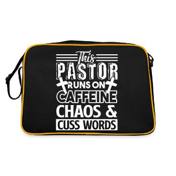 Pastor Pastor Runs On Caffeine - Retro Bag - black/gold - Back