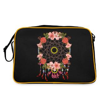 Boho Hippie Jewelry Gift Flower Dream Catcher - Retro Bag - black/gold - Back