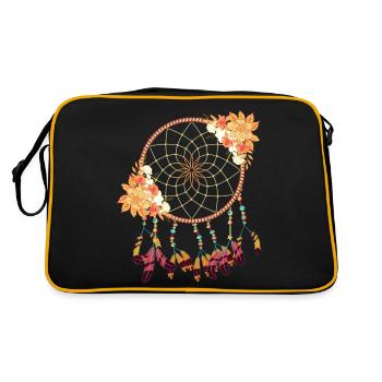 Boho Flower Jewelry Hippie Gift Dream Catcher - Retro Bag - black/gold - Back