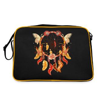 Boho Flowers Butterfly Gift Dream Catcher - Retro Bag - black/gold - Back