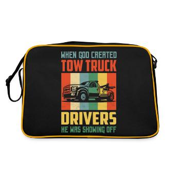 Quand Dieu a créé les conducteurs de dépanneuse Camionnage - Sac Retro - noir/or - Dos