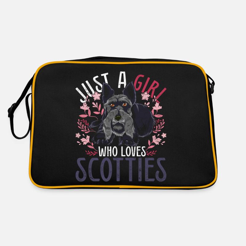 Nur ein Mädchen das Scotties liebt Hunde Terrier Retro Tasche