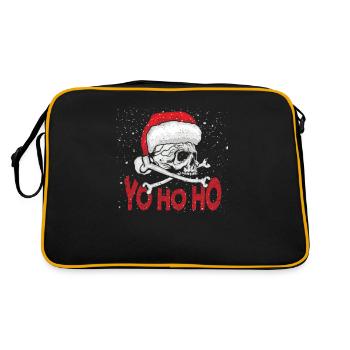 Yo Ho Piratenboot Kreuzfahrt Xmas Totenkopf Unpass - Retro Tasche - Schwarz/Gold - Hinten