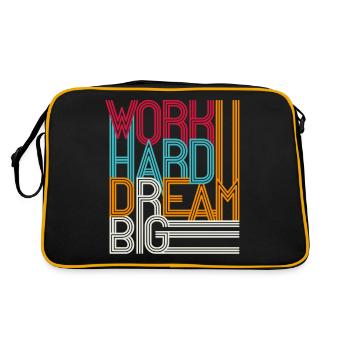 Travailler dur rêver grand - Sac Retro - noir/or - Dos