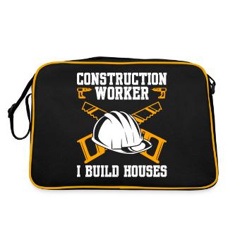 Ouvrier de la construction I Construire des maisons - Sac Retro - noir/or - Dos