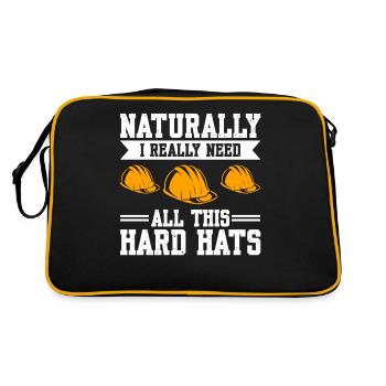 Naturally I Really Need All These Hard Hats - Retro Tasche - Schwarz/Gold - Hinten