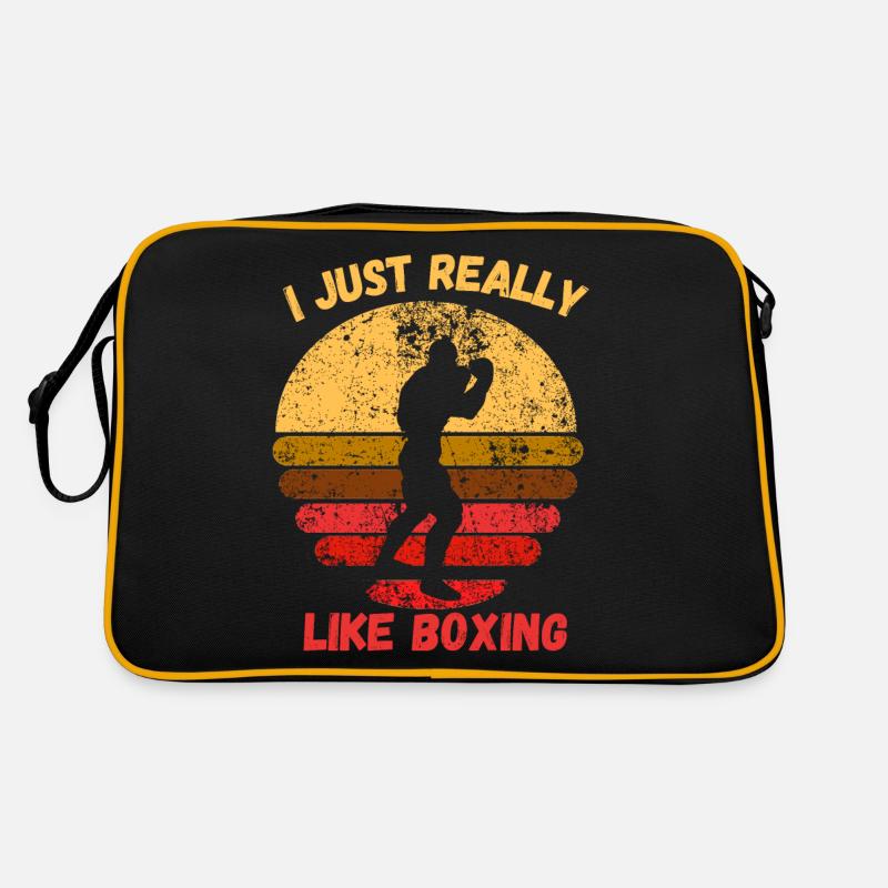 J’aime vraiment la boxe - Sac Retro - noir/or