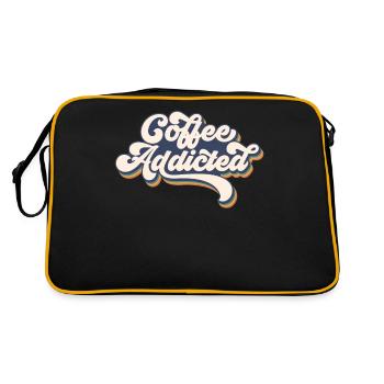 Coffee Addicted - für wahre Kaffeeliebhaber - Retro Tasche - Schwarz/Gold - Hinten