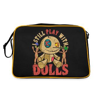 Ich spiele immer noch mit Puppen Voodoo Puppe - Retro Tasche - Schwarz/Gold - Hinten