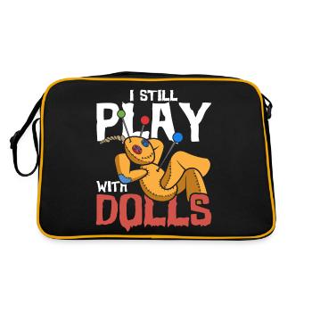 Hexe Voodoo Hexerei Geschenk Lustiges Voodoo Puppe - Retro Tasche - Schwarz/Gold - Hinten