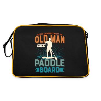 Ne sous-estimez jamais un vieil homme avec une planche à pagaie - Sac Retro - noir/or - Dos
