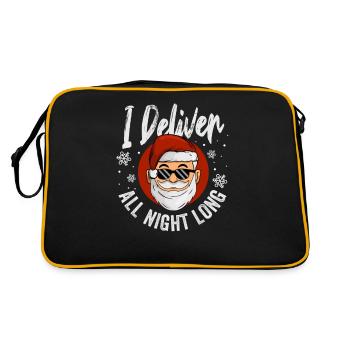 Ich liefere die ganze Nacht lang den unpassenden - Retro Tasche - Schwarz/Gold - Hinten