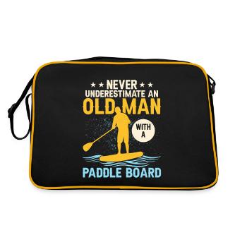 Ne sous-estimez jamais un vieil homme avec une planche à pagaie - Sac Retro - noir/or - Dos