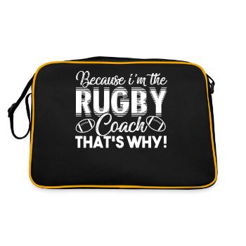 Rugby Because I'm The Rugby Coach - Retro Bag - black/gold - Back