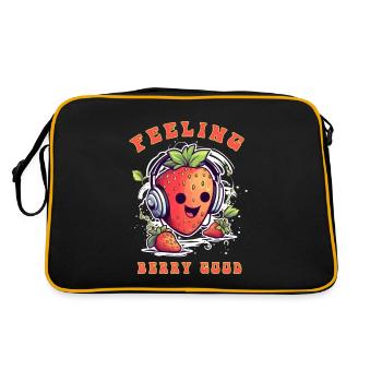 Feeling Berry Good Strawberry Cute Funny Sweet - Retro Bag - black/gold - Back