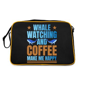 Whale Watching & Coffee Make Me Happy Whale Lover - Retro Bag - black/gold - Back