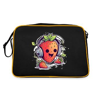 Fraise douce mignonne drôle de fraises idiotes - Sac Retro - noir/or - Dos