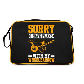Désolé, j’ai des projets avec ma brouette - Sac Retro - noir/or - Dos