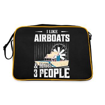 J’aime les hydroglisseurs et peut-être 3 personnes propulsent l’hydroplane - Sac Retro - noir/or - Dos