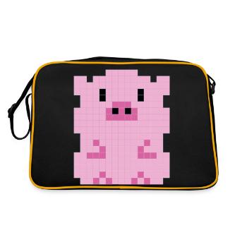 A pixelated piglet - Retro Bag - black/gold - Back