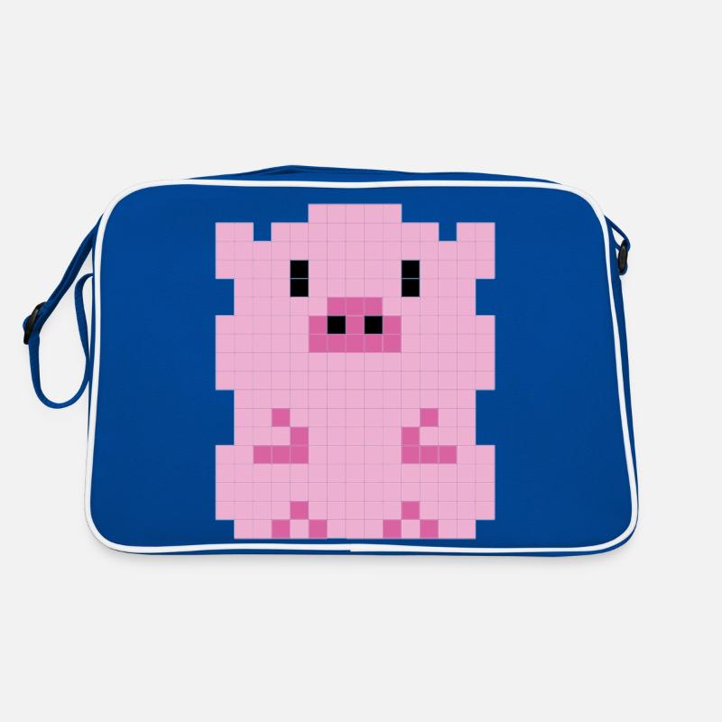Ein verpixeltes Ferkel Retro Tasche