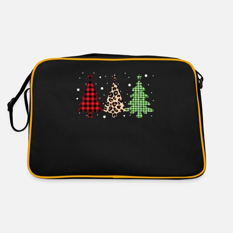 Joyeux Noël Buffalo Trees Leopard Plaid Print Sac Retro