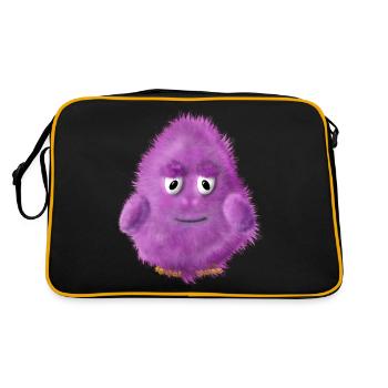 Cute little pink cuddly monster - Retro Bag - black/gold - Back