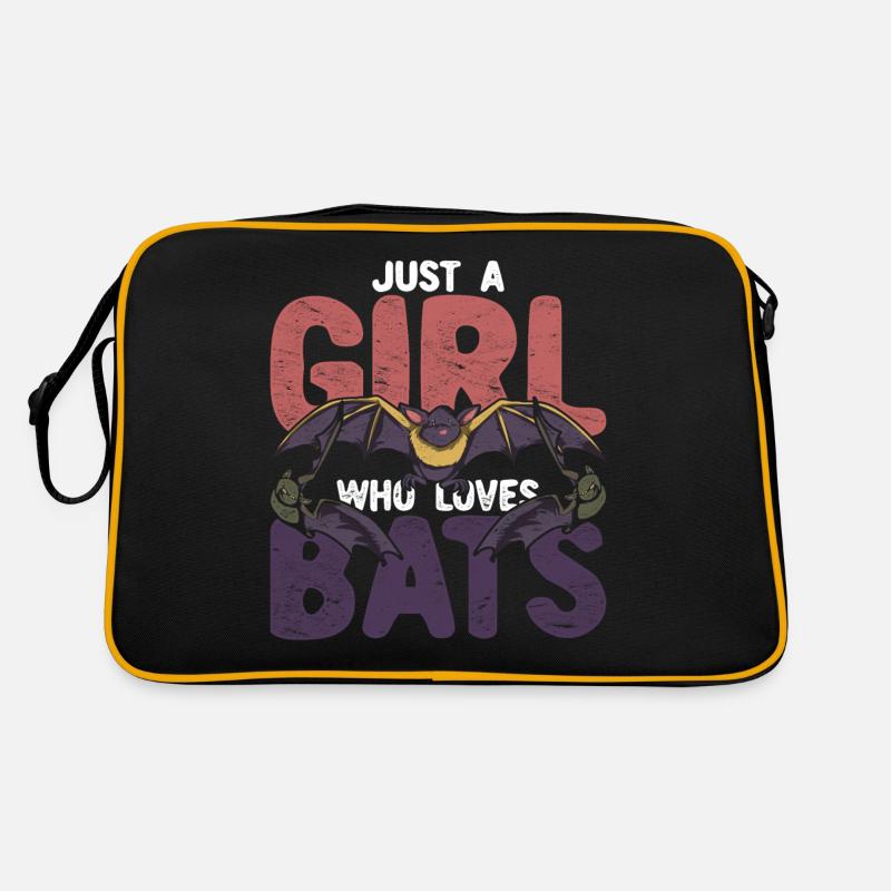 Nur ein Mädchen das Fledermäuse liebt Fledermaus Retro Tasche