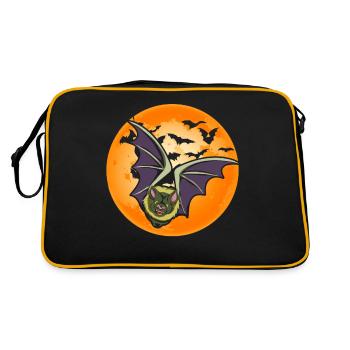 Chauve-souris cadeau animal de nuit de pleine lune - Sac Retro - noir/or - Dos