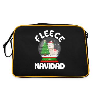Fleece Feliz Navidad Llama Christmas Sheep - Retro Bag - black/gold - Back