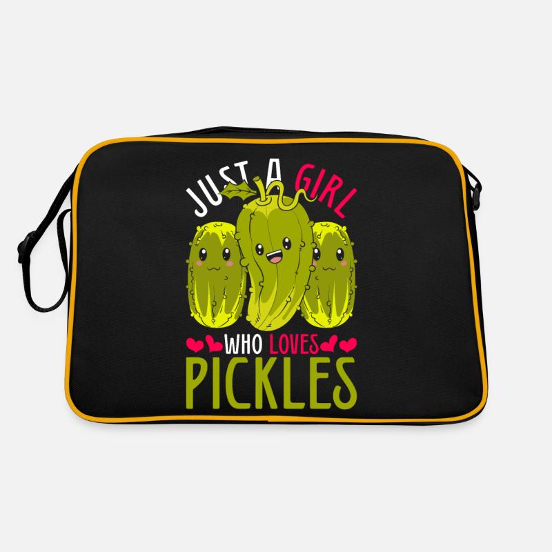 Gemüse Gürkchen Mädchen Essiggurke Geschenk Gurke Retro Tasche