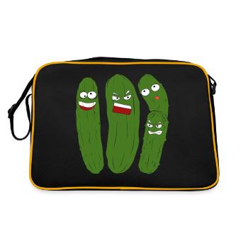 Sour Cucumber Pickle Cadeau Concombre Drôle - Sac Retro - noir/or - Dos