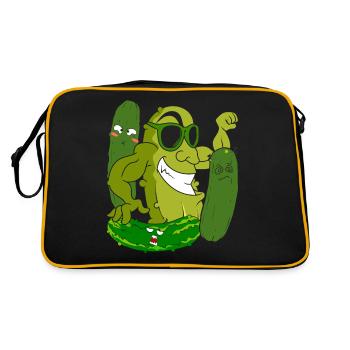 Sour Cucumber Funny Cadeau Lunettes de soleil Concombre - Sac Retro - noir/or - Dos
