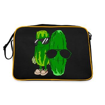 Sour Gherk Cool Lunettes de soleil cadeau Concombre - Sac Retro - noir/or - Dos