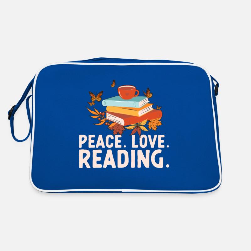 Peace Love Reading Book Lover Summer Reading Retro Bag