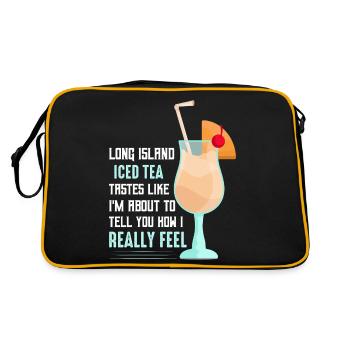 Long Island Iced Tea Tastes Rum Alcohol - Retro Bag - black/gold - Back