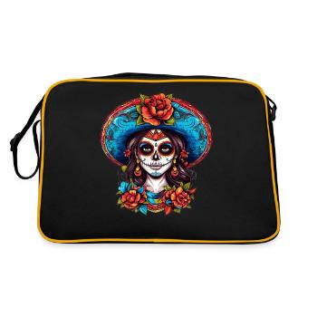 Mexique La Calavera Catrina Femmes Haloween - Sac Retro - noir/or - Dos