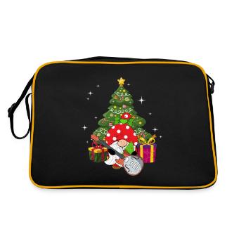Guitariste Basse Gnome Funny Christmas Tree - Sac Retro - noir/or - Dos