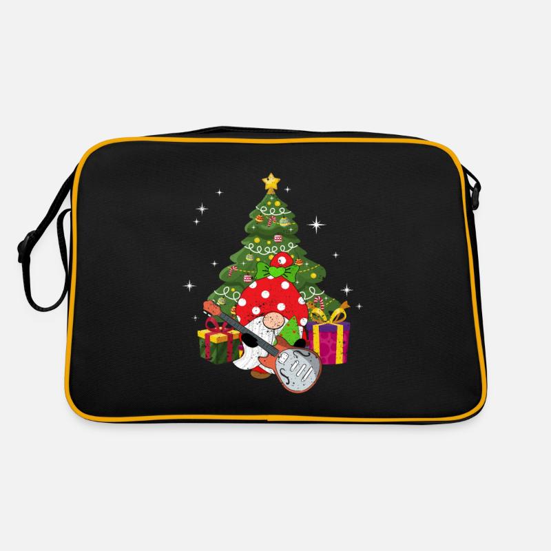 Guitariste Basse Gnome Funny Christmas Tree Sac Retro