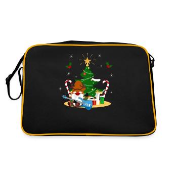 Guitariste Basse Gnome Funny Christmas Tree - Sac Retro - noir/or - Dos