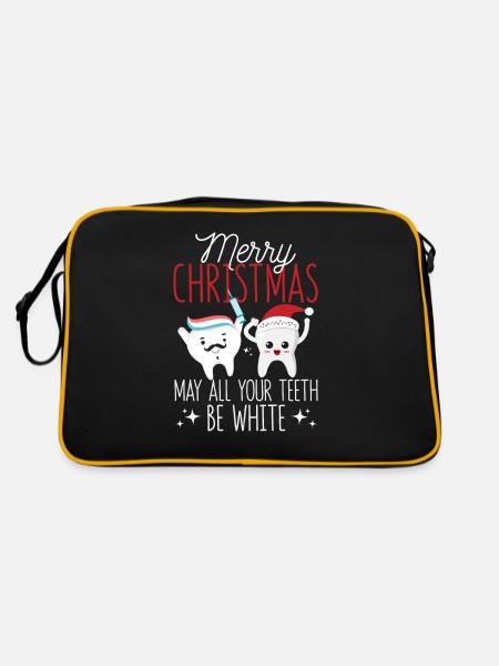 Joyeux Noël Que toutes vos dents soient blanches - Sac Retro - noir/or - Dos