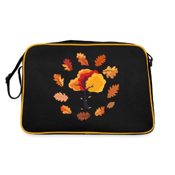 Nature Deciduous Leaves Foliage Tree Gift Autumn - Retro Bag - black/gold - Back